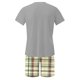 thumbnail image 4 of Mens Slim Fit Manga Corta Botón Abajo Camisas Cuello Redondo Impresión Set Deportivo, Cintura Elástica Traje Casual, 4 of 6
