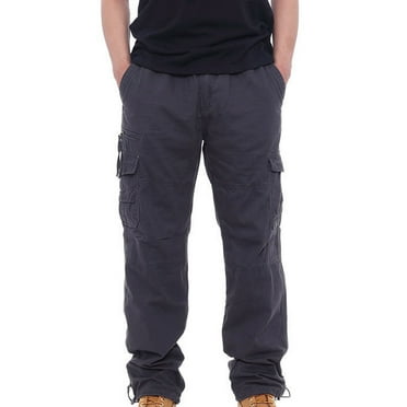 Htigea Clearance 2025 Baggy Cargo Pants for Men Outdoor Ripstop Hiking Pants Loose Fit Twill Workout Bottoms Breathable Moisture-Wicking Khaki Pants M-5XL