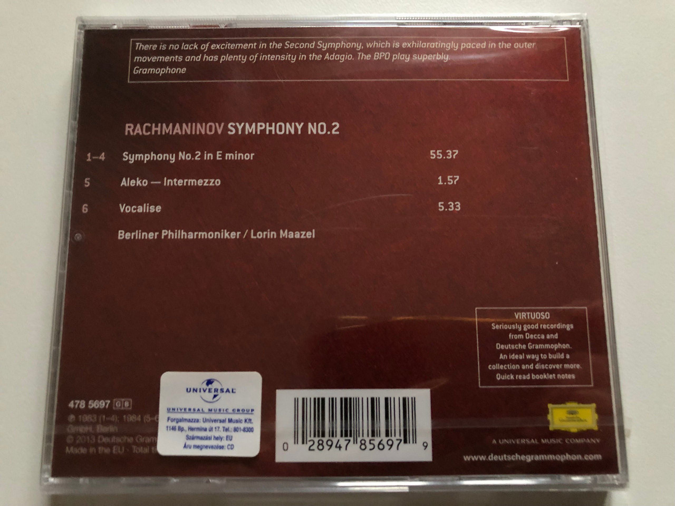 Lorin Maazel - Symphony No 2 / Vocalise - Music & Performance - CD