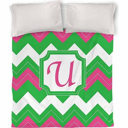 IDG Chevron Monogram Duvet Cover, Fuchsia