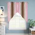 thumbnail image 6 of Pink Wood Grain Kitchen Window Curtains, Swag Curtains Valance for Bedroom Living Room Bathroom, Brown Vintage Mottled Country Stripes Rod Pocket Window Curtain Block Drapes 2 Panels 36"x63", 6 of 9