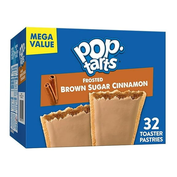 Pop-Tarts Breakfast Toaster Pastries, Frosted Brown Sugar Cinnamon, Family Pack (32 Count)( Pack of 3 )