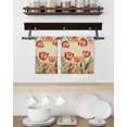 thumbnail image 3 of Burnt Orange Spring Floral Kitchen Dish Towels for Drying Dishes Set of 3, Summer Botanical Tulip Vintage Waffle Weave Microfiber Hand Tea Bathroom Towels Quick Dry & Absorbent Towel 15.7x23.6, 3 of 7