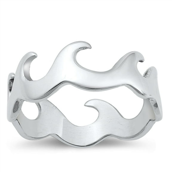 All in Stock Sterling Silver Eternal Wave Ring Size 9