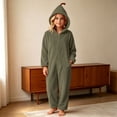 thumbnail image 5 of BRGZLK Halloween Pumpkin Onesie for Boys Girls 2026 Trendy Cute Long Sleeve Flannel Soft Cozy Plush Hooded Jumpsuit Winter Warm Fuzzy One Piece Jumpsuits Army Green 6-7 Years, 5 of 7
