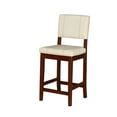 thumbnail image 3 of Home Square 24" Wood Counter Stool with Cushioned Seat in Cream - Set of 2, 3 of 6