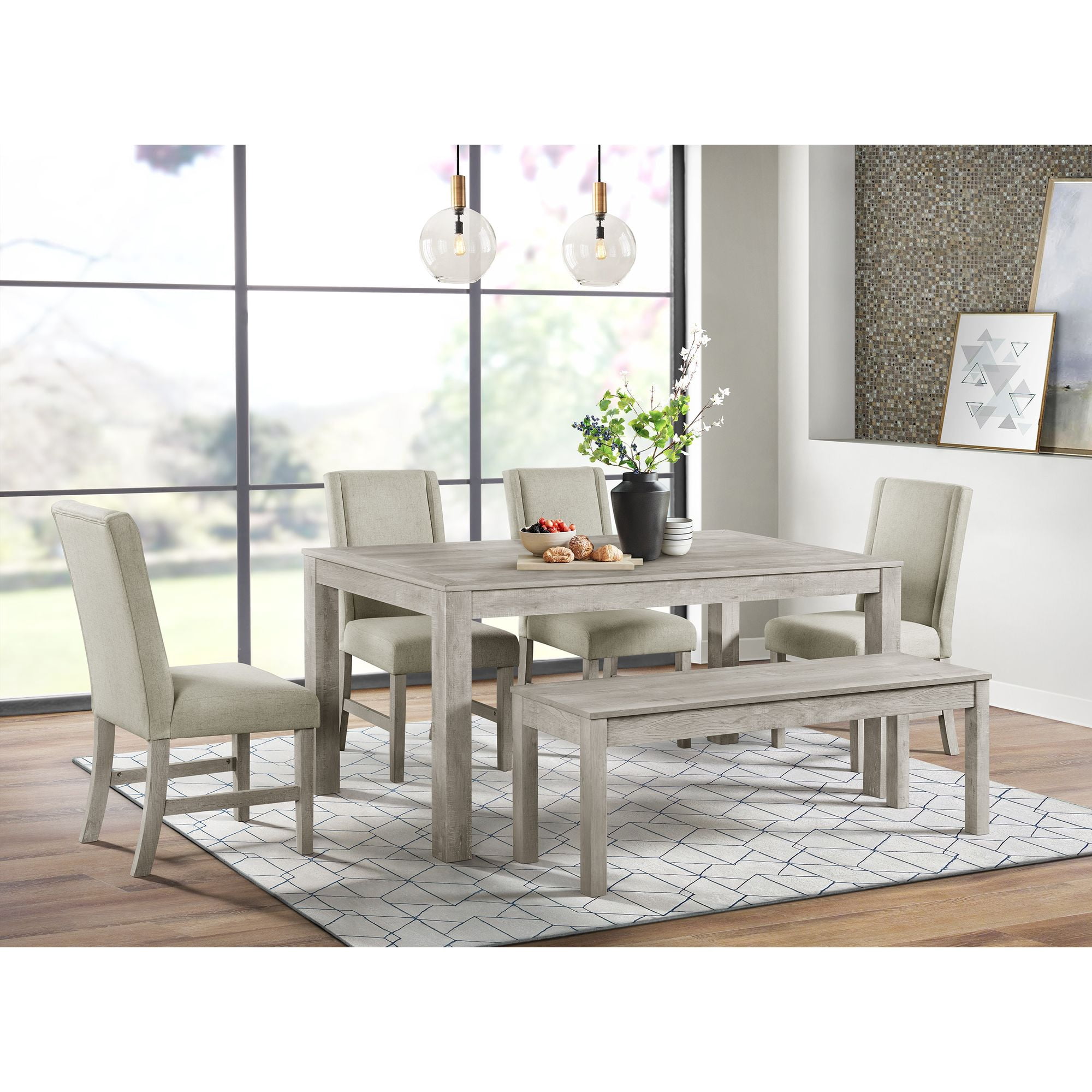 Picket House Furnishings Holmes 6PC Standard Height Dining Set in White
