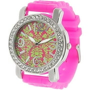 Brinley Co. Women's Rhinestone Silicone Watch