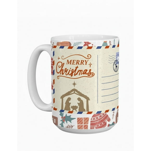 Taza Navidad 15oz Postal Vintage
