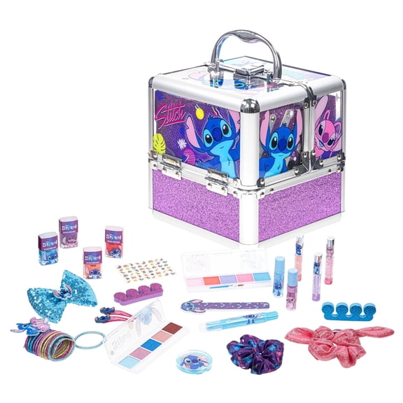 Stitch Beauty Deluxe Train Case, Make Up for Girls, Ages 3 , by Townley Girl
