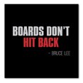 thumbnail image 1 of DistinctInk Custom Bumper Sticker - 8" x 8" Decorative Decal - Black Background - Boards Don't Hit Back, 1 of 2