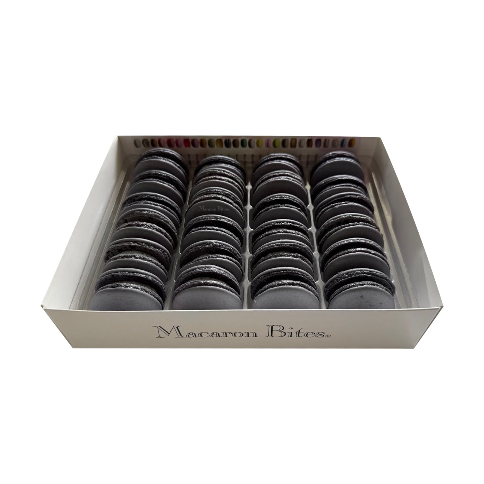 Macaron Bites® Box of 24 French Macarons – Fresh Cookies and Cream Flavor