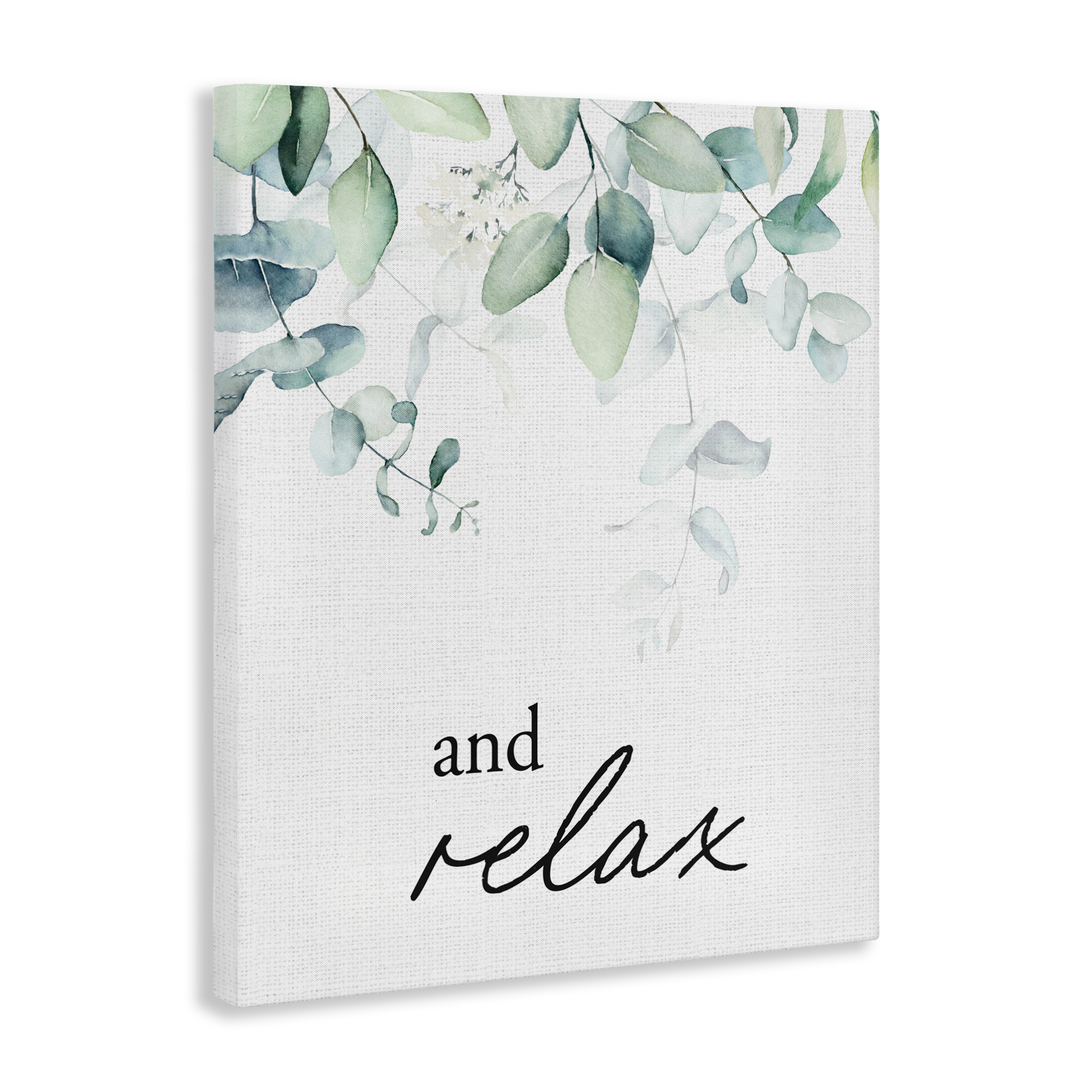 And Relax Minimal Herbs Canvas Wall Art, design by Lettered and Lined