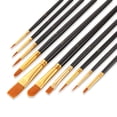 thumbnail image 1 of Black Acrylic Paint Brush Set 10 Pcs Nylon Hair Brushes For All Purpose Oil Black, 1 of 4