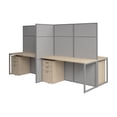 thumbnail image 1 of Easy Office 4 Person Cubicle Desk with Drawers in Natural Elm - Engineered Wood, 1 of 8
