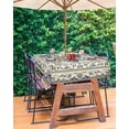 thumbnail image 3 of nqOlkjepod Boho Orange Blue Outdoor Tablecloth with Umbrella Hole & Zipper, Tribal Antique Country American Southwest Rectangle Table Cover 60x102 Inch, Waterproof Table Cloth Protector for Patio, 3 of 7