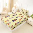 thumbnail image 4 of Homewish Cute Animal Twin Sheets,Vintage Dog Bedding,Yellow,3-Piece,1 Fitted Sheet and 1 Pillowcase, 4 of 6