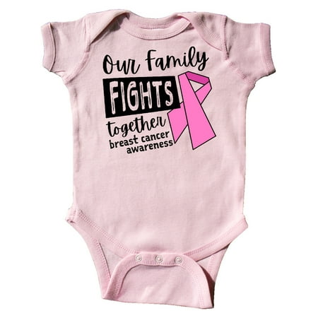 

Inktastic Our Family Fights Together Breast Cancer Awareness Gift Baby Boy or Baby Girl Bodysuit