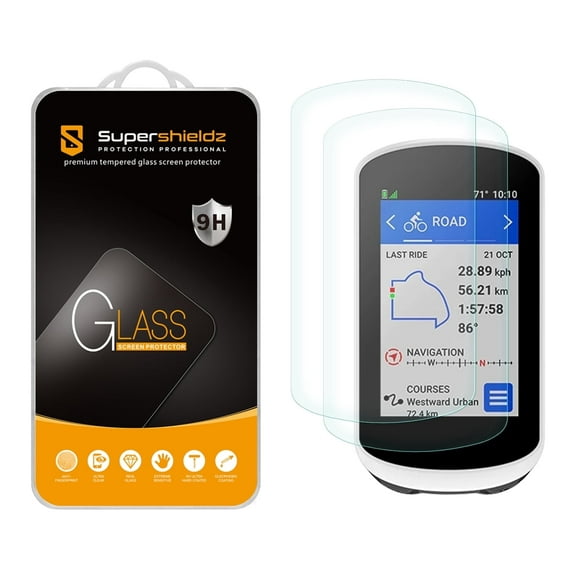 (2 Pack) Supershieldz Designed for Garmin Edge Explore 2 Tempered Glass Screen Protector, Anti Scratch, Bubble Free