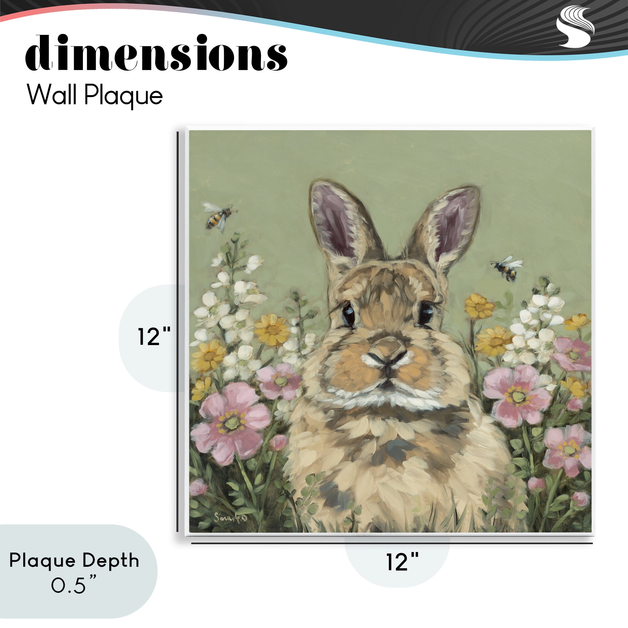Stupell Industries Spring Abloom Rabbit Wall Plaque Art, design by Sara G. Designs