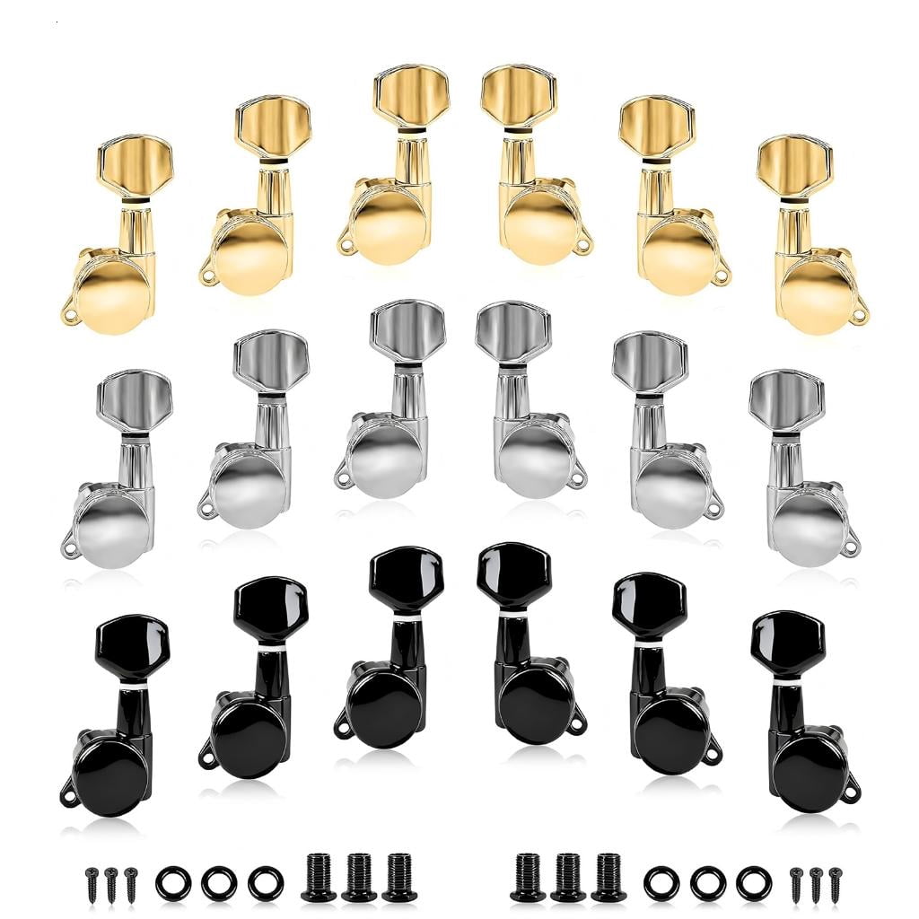 Yihuala Guitar Tuners String Tuning Peg Tuning Pegs for Guitars Tunings Machines 6Piece Guitar Tuners Pegs Machine Heads Set
