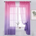 thumbnail image 1 of Gradient Sheer Curtains 96 x 52 Inch Semi Transparent Window Drapes Light Filtering Curtains for Living Room Bedroom Patio Modern Home Decor Machine Washable Curtains for Farmhouse Vintage Decor, 1 of 7