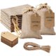 thumbnail image 1 of Bolsas de Arpillera con Cordón,Bolsas para Dulces,Bolsas de Manta,Bolsa de Regalo,Bolsa de Regalo Cumpleaños,Bolsas para Joyeria,Bolsas de Pascua,Fiestas, Regalos, Favores de Boda (Lino1), 1 of 4