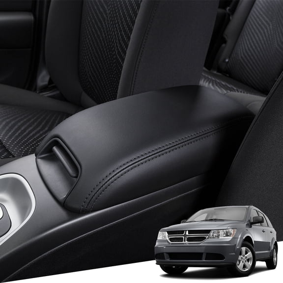 KBH Center Console Lid Cover Replacement for 2011-2020 Dodge Journey Accessories, Leather Middle Armrest Cover Protector Skin Upholstery for Car Interior