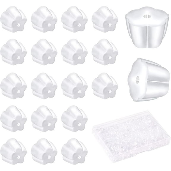 500Pcs Clear Silicone Earring Backs 5mm Hypoallergenic Rubber Earring Backs for Studs Earring Hooks Stoppers