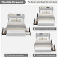 thumbnail image 4 of KOKEBREN Queen Bed Frame with Storage Headboard & 2 Drawers,Bed Frame with Bookcase,Grey, 4 of 7