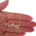 thumbnail image 2 of 18k Gold Plated Initial Brittney Name Necklace Dainty Choker Jewelry for Girls Womens, 2 of 3