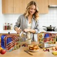 thumbnail image 5 of Sunflower USA Flag Toaster Cover 4 Slice, Independence Day Floral Wooden Dustproof Bakeware Oven Protector with Top Hook, Waterproof Small Kitchen Appliance Toasters Dust Cover, 12"x11"x8", 5 of 7