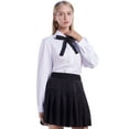thumbnail image 2 of EFINNY Womens Button Down Shirts Long Sleeve Bow Tie Neck White OL Shirts,Ladies Work Dress Shirts Business Casual Blouses, 2 of 8