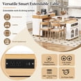 thumbnail image 6 of MODERNLUXE Extendable Dining Table with Extra-Long Folding Tabletop, Rolling Kitchen Island with Drawers,Power Outlet and Brake lock, Sideboard Storage Cabinet for Kitchen, Dining Room,Natural, 6 of 11