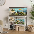 thumbnail image 6 of 40-50 Gallon Fish Tank Stand with Power Outlet & LED Light, Metal Aquarium Stand with 3 Tier Adjustable Storage Shelves, 36"*18.5" , White, 6 of 8