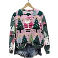thumbnail image 1 of Lovzfmll Chandail de Noël Chaud pour Femmes, Col Rond, Manches Longues en Peluche Multicolore, 2TG, 1 of 9