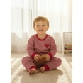 thumbnail image 5 of BemeyourBBs Toddler Baby Boy Girl Valentines Day Outfit Striped Heart Sweatshirt and Pants Set Spring Fall Winter Clothes, 5 of 9