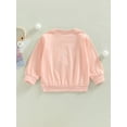 thumbnail image 2 of Jerseys Para NiñOs NiñAs Manga Larga, Cuello Redondo, Letras Bordadas, Sudaderas Sueltas XBTCLXEBCO 4-5 Años;Rosado, 2 of 6