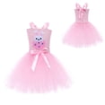thumbnail image 4 of oqasdz Dresses for Girls Easter Bunny Sleeveless Cute Bow Lace Tutu Dress for Stage Performance Funny Outfit Party Wedding Dress, 4 of 7