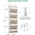 thumbnail image 4 of TEMOGU-1-Pack Over Door Organizer with 5 Large Pockets 10 Mesh Side Pockets, 44 lbs Weight Capacity Hanging Storage Organizer with Clear Window for Bedroom Bathroom Kitchen, RV, Camper, Beige, 4 of 4