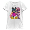 thumbnail image 4 of Disney Characters Airbrushed Mickey Girl's Solid Crew Tee, White, Small, 4 of 4