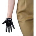 thumbnail image 3 of Black Super Long Leather Gloves for Women Faux Patent PU Sexy Opera Glossy Pair Finger Gloves Cosplay Matching, 3 of 5