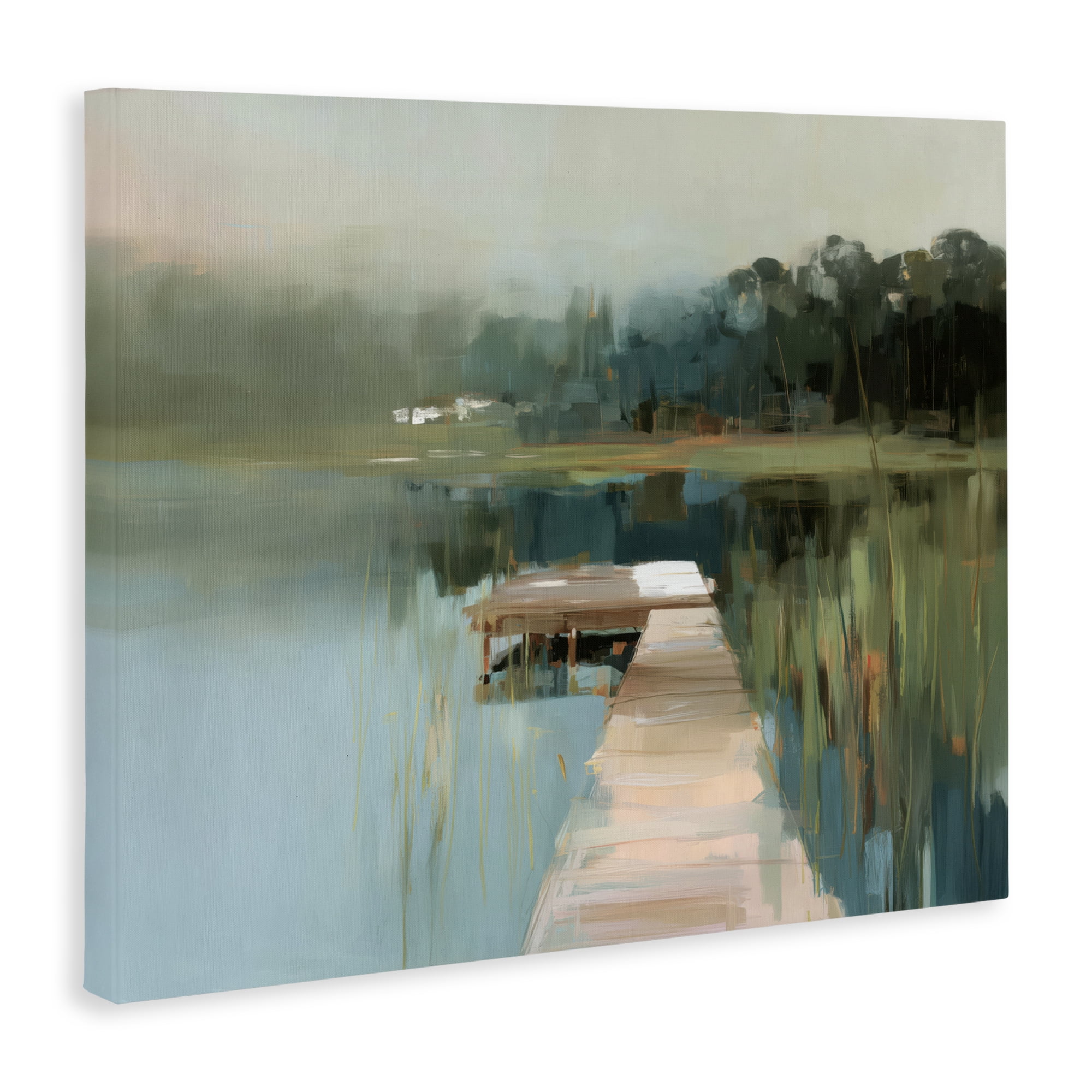 Stupell Industries Marsh Pier Abstraction Canvas Wall Art, design by Kim Curinga