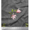 thumbnail image 1 of Soimoi Cotton Duck Fabric Animal Skin,Leaves & Pink Flower Printed Fabric 1 Yard 42 Inch Wide, 1 of 1