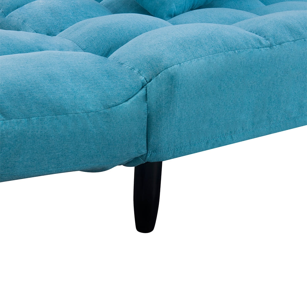 Kepooman Upholstered Tufted Sleeper Sofa, Adjustable Lounge Couch with Pillows - Blue Kepooman Upholstered Tufted Sleeper Sofa, Adjustable Lounge Couch with Pillows - Blue