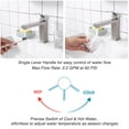 thumbnail image 6 of Aquaterior 1 Hole Bathroom Sink Faucet Square 1 Handle Cold & Hot Water Nickel 3.2 lbs, 6 of 11