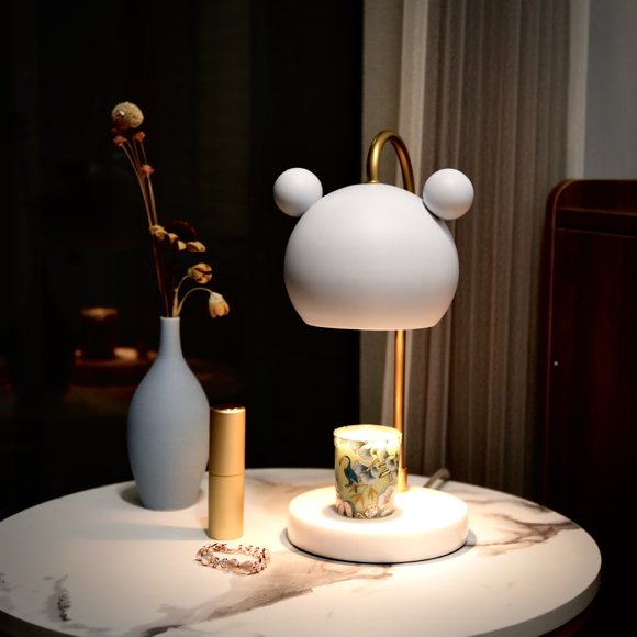 Aromatherapy Wax Melting Lamp Electric Candle Warmers Lamp Cartoon Metal Melting Candle Lamp Fragrance Burner G10 Night Lamp Ambient Light for Bedroom Bathroom Housewarming Gift