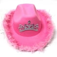 thumbnail image 2 of 3 piezas de sombrero de vaquero con estampado de vaquero rosa, gafas con forma de corazón, pañuelos de vaquero de cachemira, sombrero de vaquera, lentejuelas, Halloween, 2 of 5