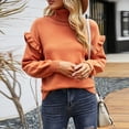 thumbnail image 3 of Jersey de manga larga con volantes para mujer, jersey de punto con mangas globo para otoño e invierno, para oficina, hogar, citas, compras, 3 of 7