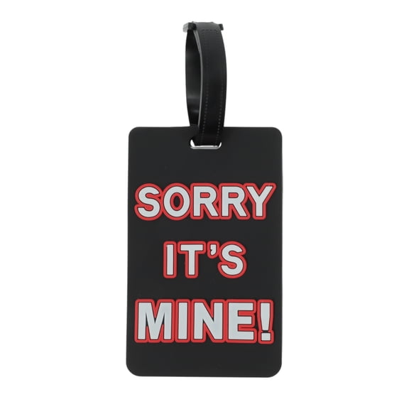 Unique Bargains 1 Pc SORRY Pattern Luggage Tag for Travelling Black